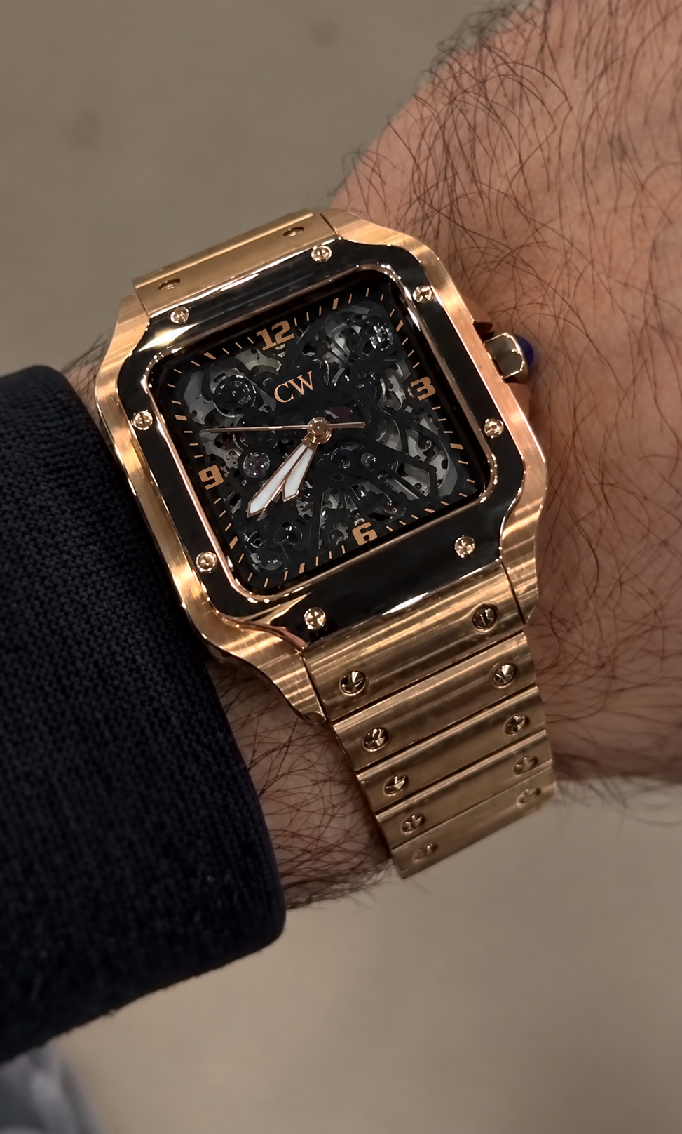 Rose Gold Skeleton Dial