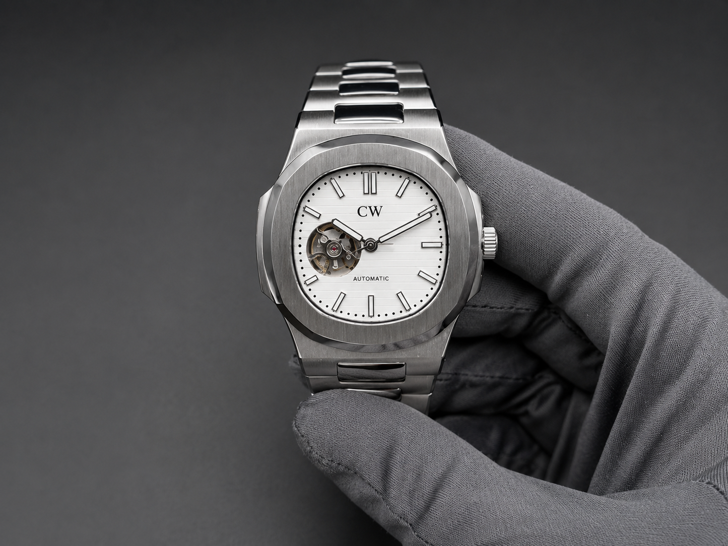 Nautilus Open White Dial