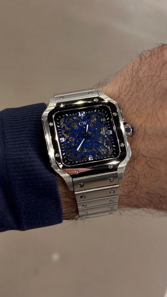 Dark Blue Skeleton Dial