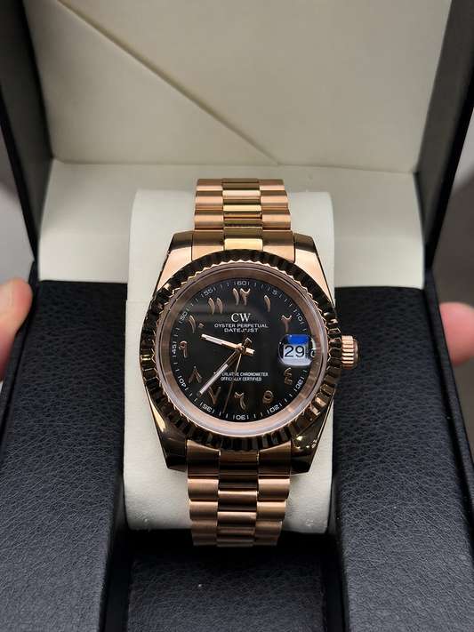 Rose Gold Chocolate Arabic Dial