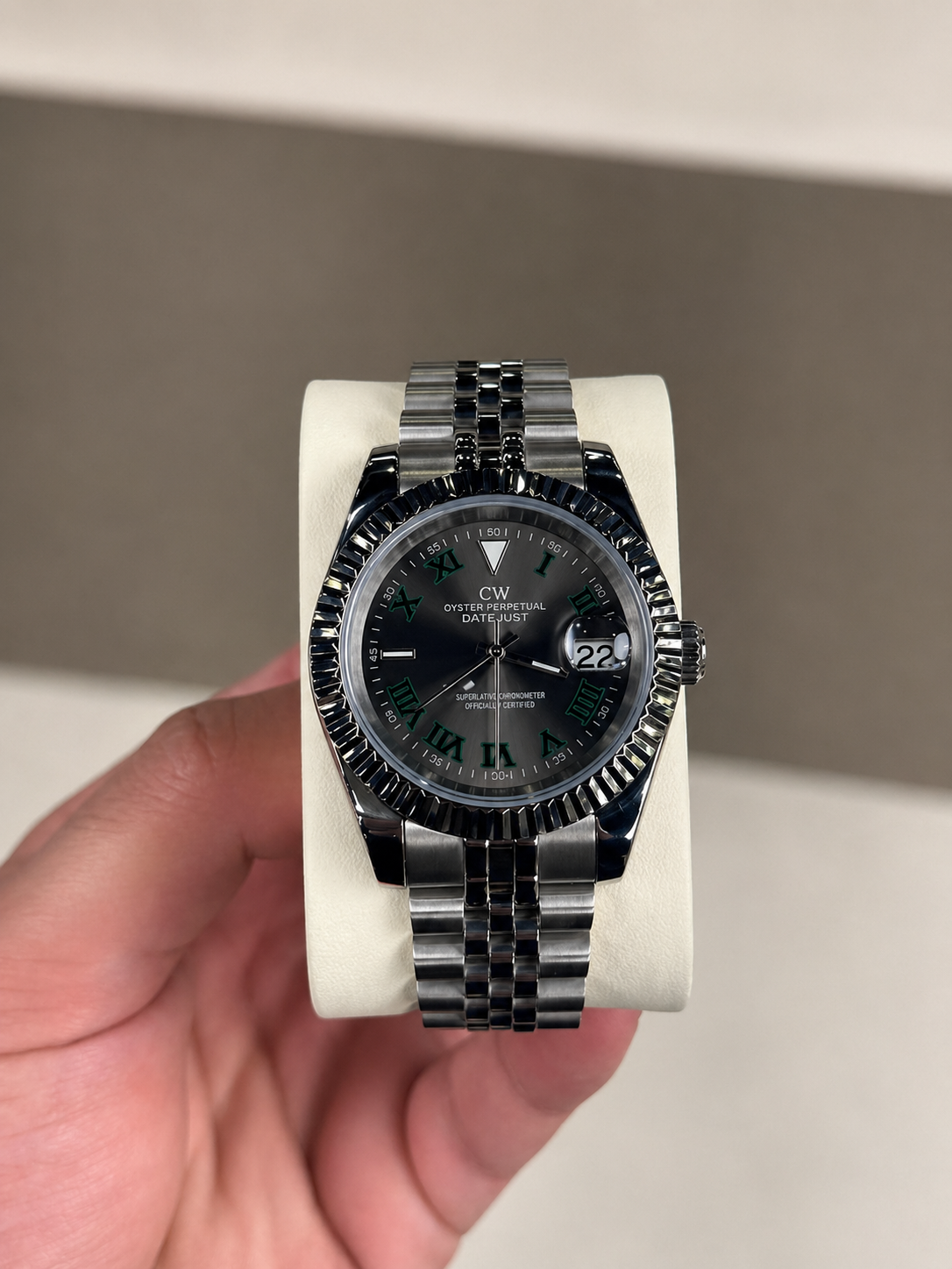 Green Roman Numeral Dial